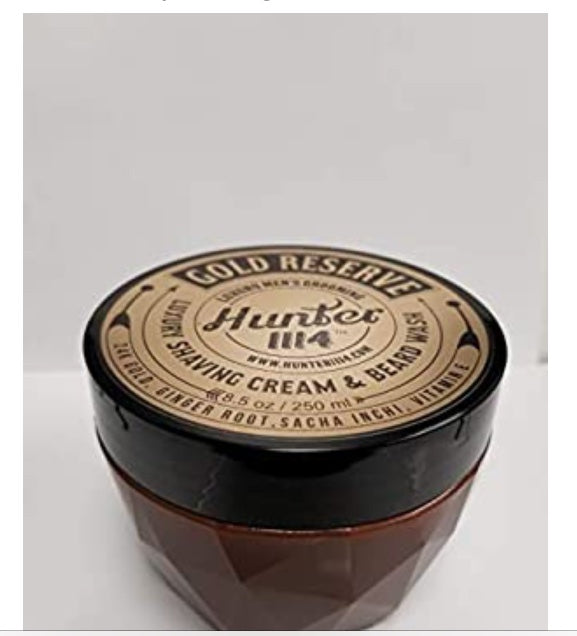 Hunter 1114 Gold Reserve Luxury Shaving Cream & Beard Wash 2.8oz (NEW)
